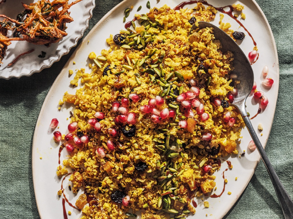 Jewelled Cauliflower Rice Bowl from Desi Kitchen by Sarah Woods Living North